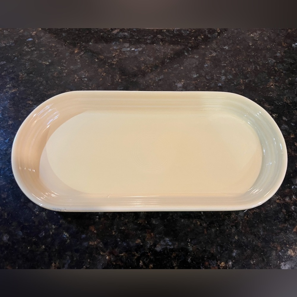 Fiesta Ware Sunflower Yellow Corn Cob/Relish Plate